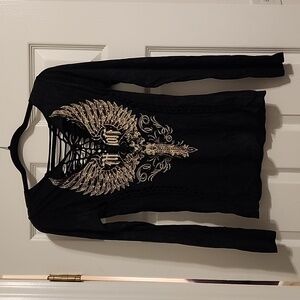 Affliction Nicolette Braided Long Sleeve Tee